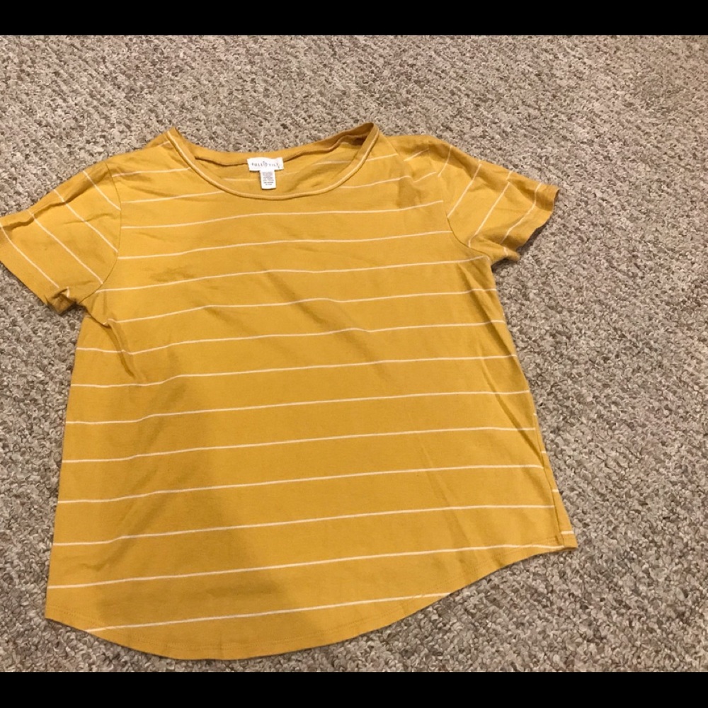White and Yellow Striped Tee